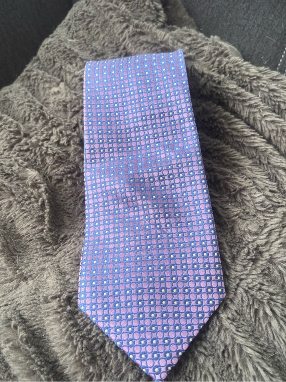 Men's Purple Patterned Silk Tie - Classic Formal Accessory